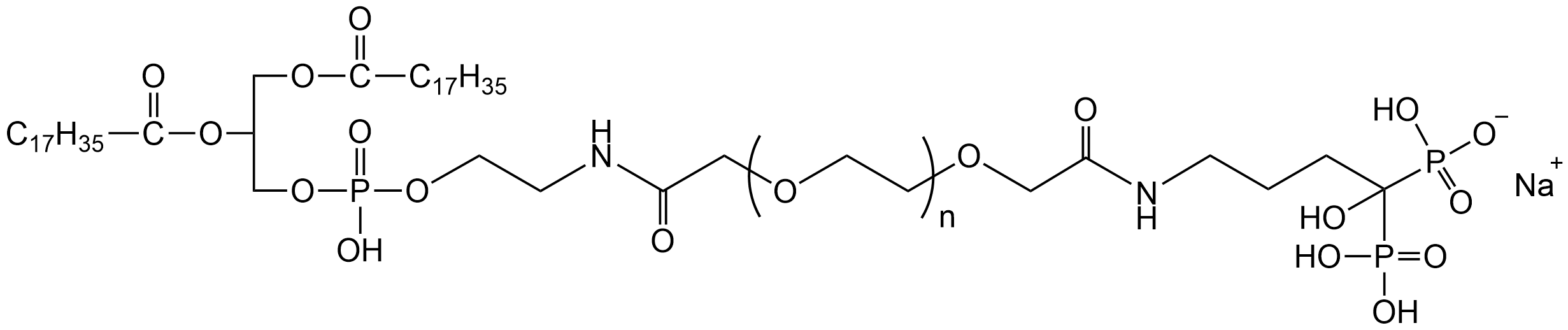 DSPE-PEG2000-Alendronate sodium，阿仑膦酸钠修饰磷脂-聚乙二醇