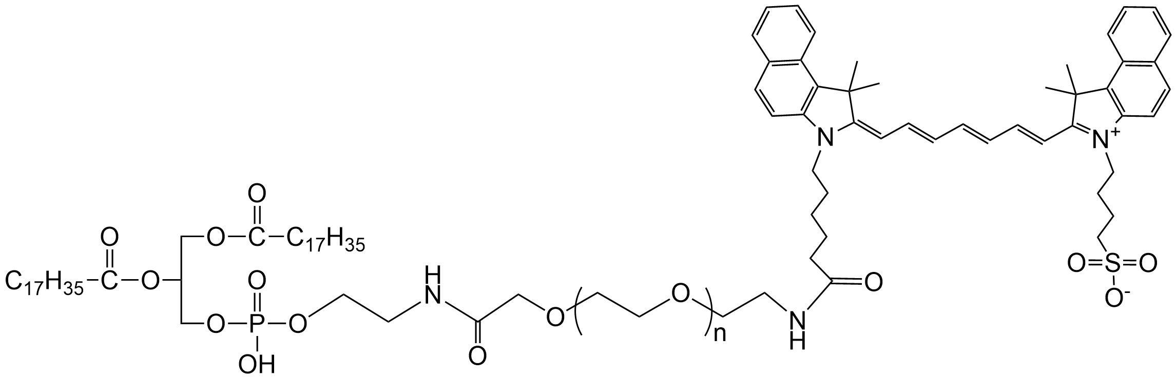 DSPE-PEG2000-ICG：磷脂-聚乙二醇-吲哚菁绿