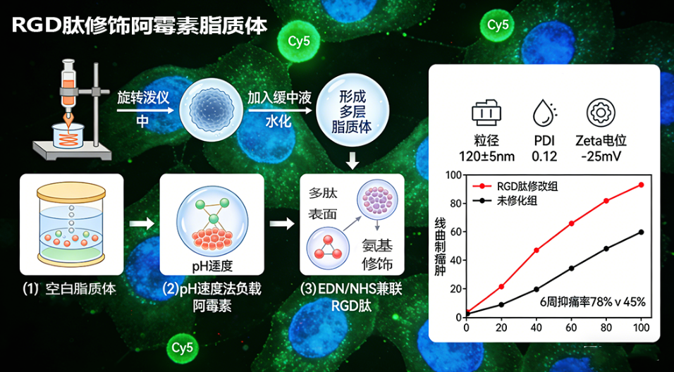 RGD 肽修饰阿霉素脂质体