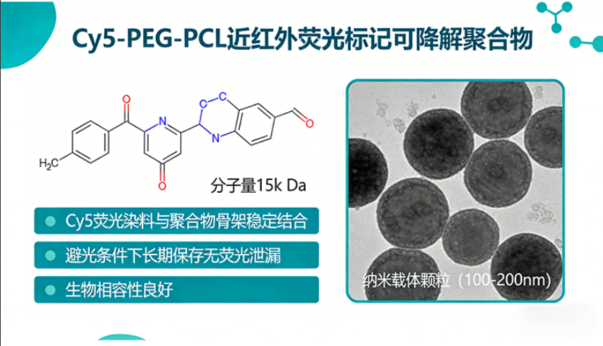 Cy5-PEG-PCL 近红外荧光标记可降解聚合物定制
