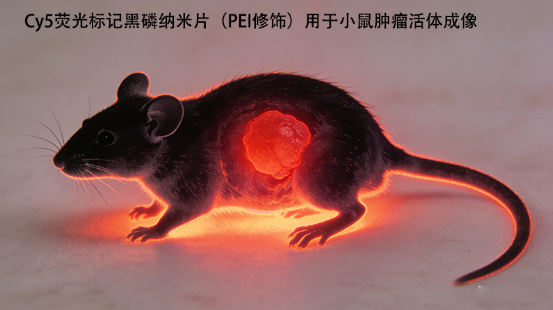 Cy5荧光标记黑磷纳米片（PEI修饰）用于小鼠肿瘤活体成像