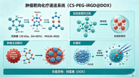 肿瘤靶向化疗递送（CS-PEG-iRGD@DOX）