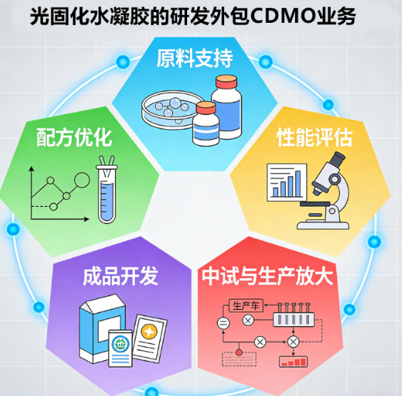 光固化水凝胶的稳定性研发外包CDMO业务-西安齐岳生物提供
