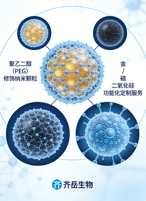 聚乙二醇(PEG)修饰纳米颗粒丨金 / 磁 / 二氧化硅 功能化定制服务(齐岳生物)