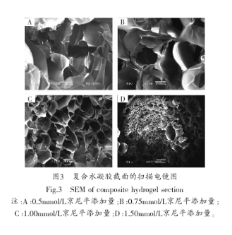 大豆蛋白/壳聚糖复合水凝胶的核磁共振氢谱谱图核磁分析和电镜分析