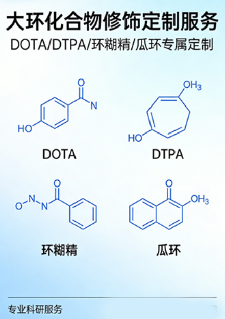 DOTA、DTPA、环糊精、瓜环等大环化合物修饰定制服务