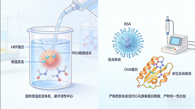 PEG修饰蛋白(BSA、OVA、HRP)定制服务丨齐岳生物