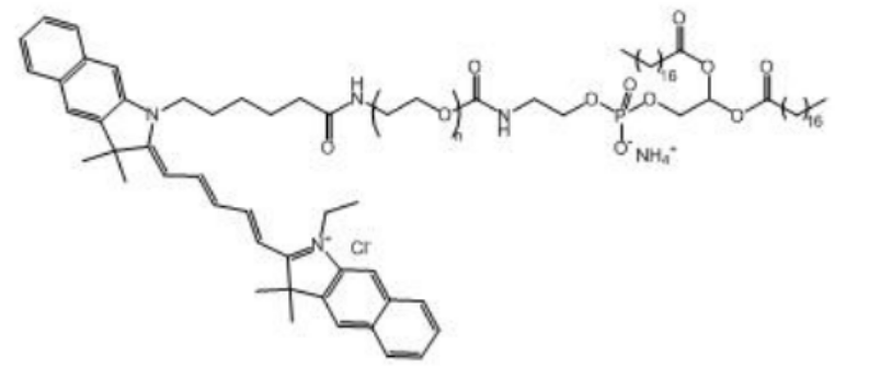 DSPE-PEG2K-CY5.5 磷脂化聚乙二醇 CY5.5-PEG-DSPE  激发波长：655nm  发射波长：678nm